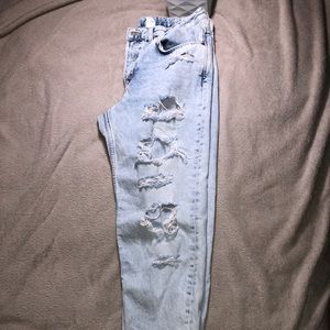 H&M Acid Wash Distressed Boyfriend Jeans